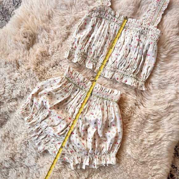 ✨🪷🍧DÔEN ‘Elle & Dew’ Silk Cottage Breeze Floral Embroidered Loungewear Set XS✨ - Picture 13 of 17